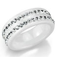 thumbnail image 1 of Alamode 3W970-8 Women High Polished Stainless Steel Ring with Ceramic in White - Size 8, 1 of 1
