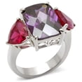 thumbnail image 1 of Alamode 49702-5 High-Polished 925 Sterling Silver Ring with AAA Grade CZ, Amethyst - Size 5, 1 of 1
