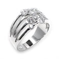 thumbnail image 1 of Alamode 6X197-6 High-Polished 925 Sterling Silver Ring with AAA Grade CZ, Clear - Size 6, 1 of 1
