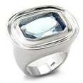 thumbnail image 1 of Alamode 7X165-5 Rhodium 925 Sterling Silver Ring with Synthetic Spinel, Sea Blue - Size 5, 1 of 1