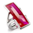 thumbnail image 1 of Alamode 7X248-5 Rhodium 925 Sterling Silver Ring with Synthetic Garnet, Ruby - Size 5, 1 of 1