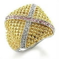 thumbnail image 1 of Alamode 8X144-10 Gold & Rhodium Brass Ring with AAA Grade CZ, Rose - Size 10, 1 of 1