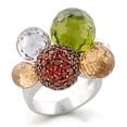 thumbnail image 1 of Alamode 9W020-10 Rhodium & Ruthenium Brass Ring with AAA Grade CZ, Multi Color - Size 10, 1 of 1