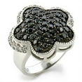 thumbnail image 1 of Alamode 9W099-10 Rhodium & Ruthenium Brass Ring with AAA Grade CZ, Jet - Size 10, 1 of 1