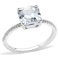 thumbnail image 1 of Alamode DA008-6 Women High Polished Stainless Steel Ring with Cubic in Clear - Size 6, 1 of 1