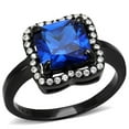 thumbnail image 1 of Alamode DA027-7 Women IP Black Stainless Steel Ring with Synthetic in London Blue - Size 7, 1 of 1