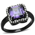 thumbnail image 1 of Alamode DA028-7 Women IP Black Stainless Steel Ring with AAA Grade CZ in Amethyst - Size 7, 1 of 1