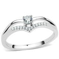thumbnail image 1 of Alamode DA030-5 Women High Polished Stainless Steel Ring with AAA Grade CZ in Clear - Size 5, 1 of 1