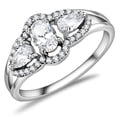 thumbnail image 1 of Alamode DA103-9 Women High Polished Stainless Steel Ring with AAA Grade CZ in Clear - Size 9, 1 of 1
