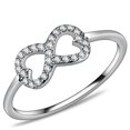 thumbnail image 1 of Alamode DA125-5 Women High Polished Stainless Steel Ring with AAA Grade CZ in Clear - Size 5, 1 of 1
