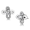 thumbnail image 1 of Alamode DA206 Women High Polished Stainless Steel Earrings with AAA Grade CZ in Clear, 1 of 1