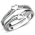 thumbnail image 1 of Alamode DA242-6 Women High Polished Stainless Steel Ring with AAA Grade CZ in Clear - Size 6, 1 of 1