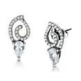 thumbnail image 1 of Alamode DA291 Women High Polished Stainless Steel Earrings with AAA Grade CZ in Clear, 1 of 1