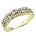 thumbnail image 1 of Alamode DA321-10 Women IP Gold Stainless Steel Ring with AAA Grade CZ in Clear - Size 10, 1 of 1
