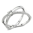 thumbnail image 1 of Alamode DA351-7 Women High Polished Stainless Steel Ring with AAA Grade CZ in Clear - Size 7, 1 of 1