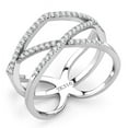 thumbnail image 1 of Alamode DA381-8 Women High Polished Stainless Steel Ring with AAA Grade CZ in Clear - Size 8, 1 of 1