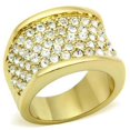thumbnail image 1 of Alamode GL006-6 IP Gold Ion Plating Brass Ring with Top Grade Crystal, Clear - Size 6, 1 of 1