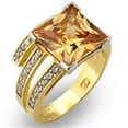 thumbnail image 1 of Alamode  Gold & Rhodium 925 Sterling Silver Ring with AAA Grade CZ, Champagne - Size 5, 1 of 1