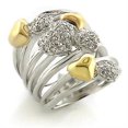thumbnail image 1 of Alamode  Gold & Rhodium Brass Ring with AAA Grade CZ, Clear - Size 8, 1 of 1