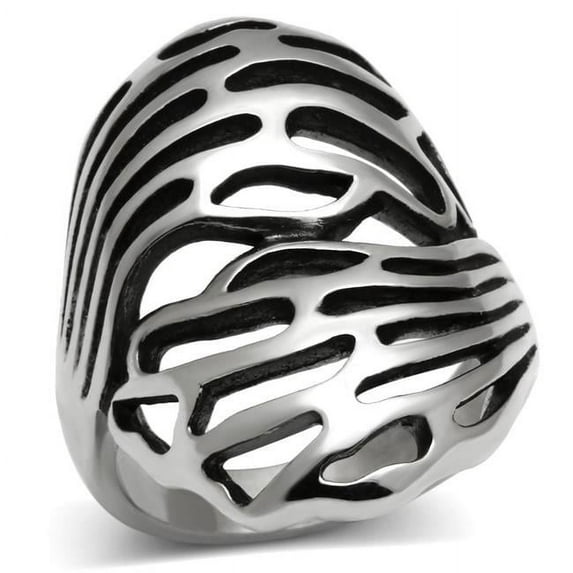 Alamode High Polished No Plating Stainless Steel Ring with No Stone, Size 8