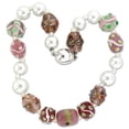 thumbnail image 1 of Alamode LO1186-16 Women Silver Brass Necklace with Synthetic in Multi Color - 16 in., 1 of 1