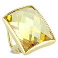 thumbnail image 1 of Alamode LO1251-6 Women Gold Brass Ring with AAA Grade CZ in Topaz - Size 6, 1 of 1