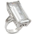 thumbnail image 1 of Alamode LO1429-13 Women Rhodium Brass Ring with AAA Grade CZ in Clear - Size 13, 1 of 1