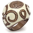 thumbnail image 1 of Alamode LO1656-8 Women Chocolate Gold Brass Ring with AAA Grade CZ in Champagne - Size 8, 1 of 1