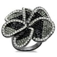 thumbnail image 1 of Alamode LO1676-7 Women TIN Cobalt Black Brass Ring with Top Grade Crystal in Multi Color - Size 7, 1 of 1
