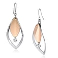 thumbnail image 1 of Alamode LO2684 Women Rose Gold & Rhodium Iron Earrings with AAA Grade CZ in Clear, 1 of 1