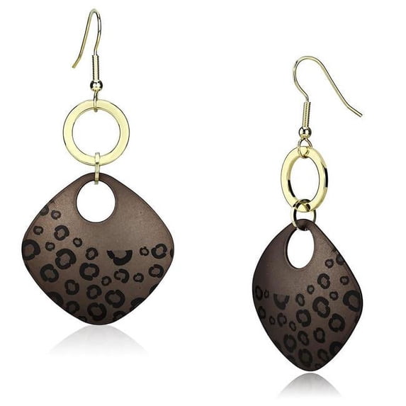 Alamode LO2701 Women Special Color Iron Earrings with Epoxy in Jet