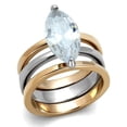 thumbnail image 1 of Alamode LO3554-5 Women Two-Tone IP Rose Gold Stainless Steel Ring with AAA Grade CZ in Clear - Size 5, 1 of 1