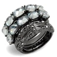 thumbnail image 1 of Alamode LO3928-6 Women TIN Cobalt Black Brass Ring with Top Grade Crystal in Black Diamond - Size 6, 1 of 1
