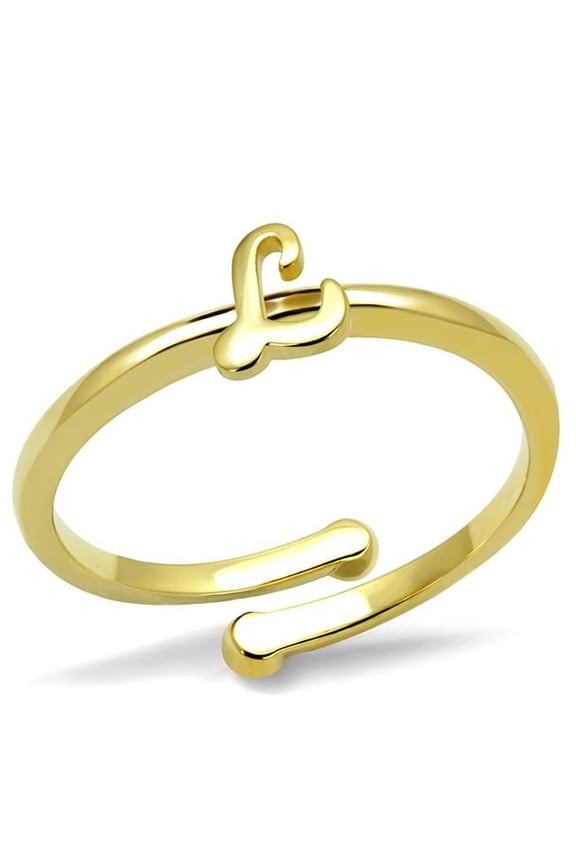 Alamode LO3998-8 Women Flash Gold Brass Ring with No Stone in No Stone - Size 8