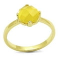 thumbnail image 1 of Alamode LO4074-7 Women Flash Gold Brass Ring with Synthetic in Topaz - Size 7, 1 of 1