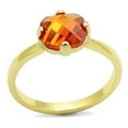 thumbnail image 1 of Alamode LO4079-7 Women Flash Gold Brass Ring with AAA Grade CZ in Orange - Size 7, 1 of 1