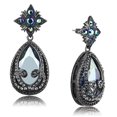 thumbnail image 1 of Alamode LO4201 Women TIN Cobalt Black Brass Earrings with AAA Grade CZ in Clear, 1 of 1