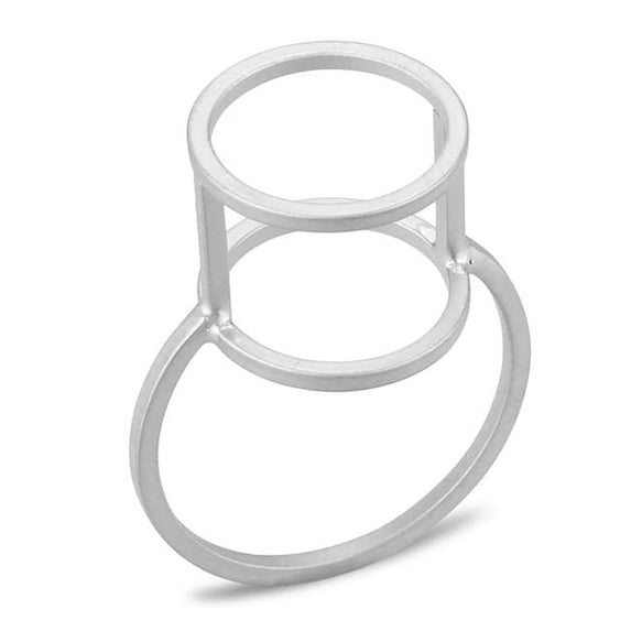 Alamode LO4250-8 Women Matte Rhodium Brass Ring with No Stone in No Stone - Size 8