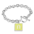 thumbnail image 1 of Alamode LO4639-7 Unisex High-Polished Brass Bracelet with Epoxy in Emerald - 7 in., 1 of 1