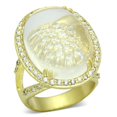 thumbnail image 1 of Alamode LOA837-8 Women Matte Gold Brass Ring with Synthetic in Clear - Size 8, 1 of 1