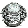 thumbnail image 1 of Alamode LOA874-8 Women Ruthenium Brass Ring with AAA Grade CZ in Clear - Size 8, 1 of 1