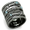 thumbnail image 1 of Alamode LOA883-6 Women Ruthenium Brass Ring with Top Grade Crystal in Multi Color - Size 6, 1 of 1