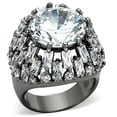 thumbnail image 1 of Alamode LOA885-9 Women Ruthenium Brass Ring with AAA Grade CZ in Clear - Size 9, 1 of 1