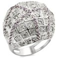 thumbnail image 1 of Alamode LOA945-8 Women Rhodium Brass Ring with AAA Grade CZ in Fuchsia - Size 8, 1 of 1