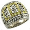 thumbnail image 1 of Alamode LOAS1043-7 Gold & Rhodium 925 Sterling Silver Ring with AAA Grade CZ, Clear - Size 7, 1 of 1