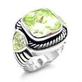 thumbnail image 1 of Alamode LOAS757-7 Women Rhodium 925 Sterling Silver Ring with AAA Grade CZ in Apple Green - Size 7, 1 of 1