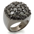 thumbnail image 1 of Alamode LOS302-8 Ruthenium 925 Sterling Silver Ring with AAA Grade CZ, Jet - Size 8, 1 of 1