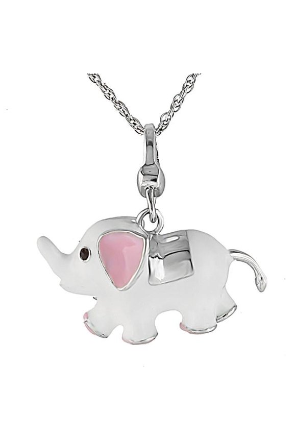 Alamode LOS421-18 Women Silver 925 Sterling Silver Chain Pendant with Top Grade Crystal in Siam - 18 in.