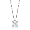 thumbnail image 1 of Alamode LOS895-18 Women Rhodium 925 Sterling Silver Chain Pendant with AAA Grade CZ in Clear - 18 in., 1 of 1