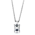 thumbnail image 1 of Alamode LOS896-18 Women Rhodium 925 Sterling Silver Chain Pendant with AAA Grade CZ in Clear - 18 in., 1 of 1